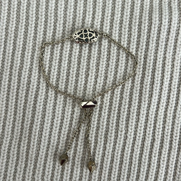 Kendra Scott Gold Tone Platinum Drusy Adjustable chain bracelet - Picture 2 of 2